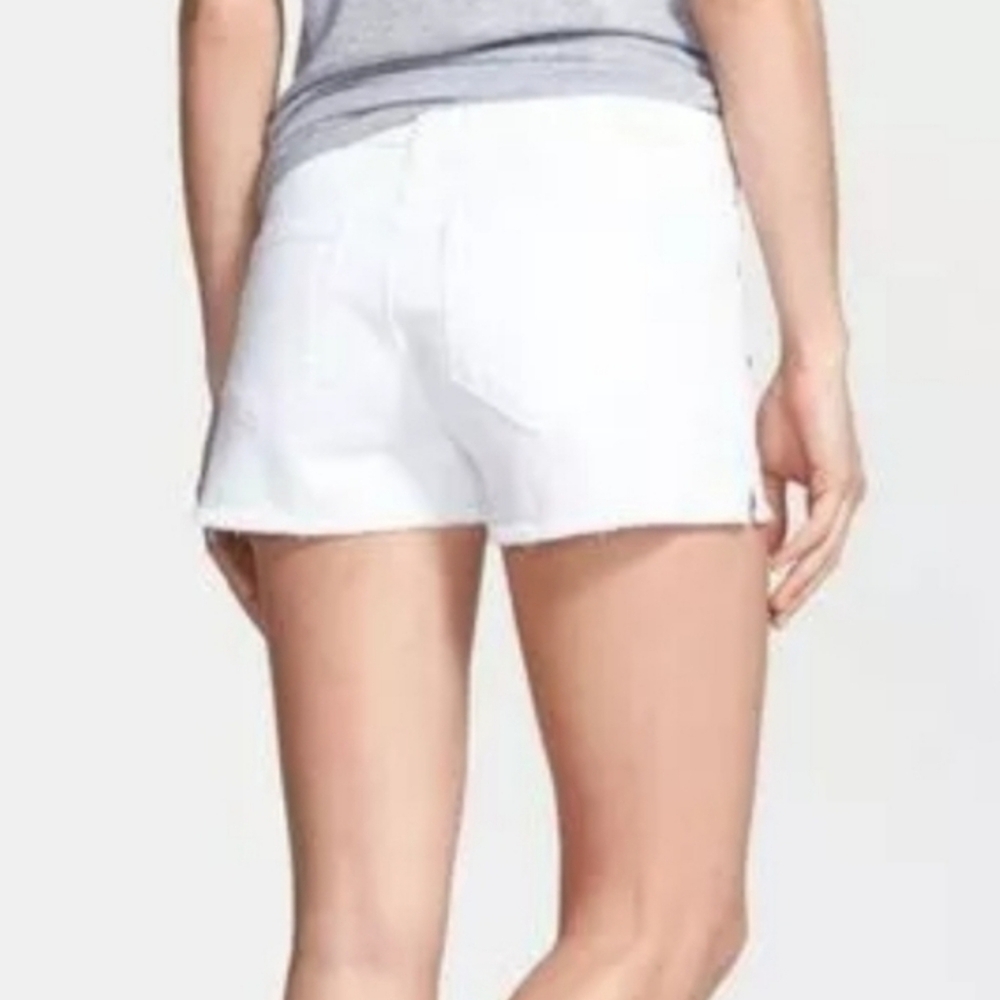 PAIGE Indio Zippered Cut-Off Shorts In White Size 28 - Picture 3 of 13